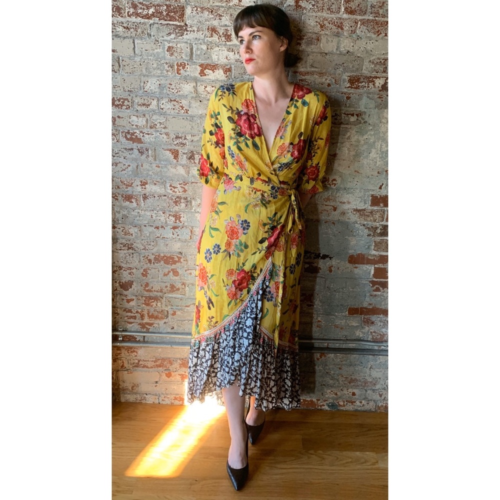 NWT Anthropologie Farm Rio Sunlit Wrap dress - Picture 4 of 8